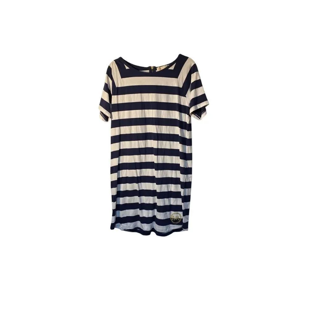Michael Kors women’s blue and white striped nautical, print dress size medium